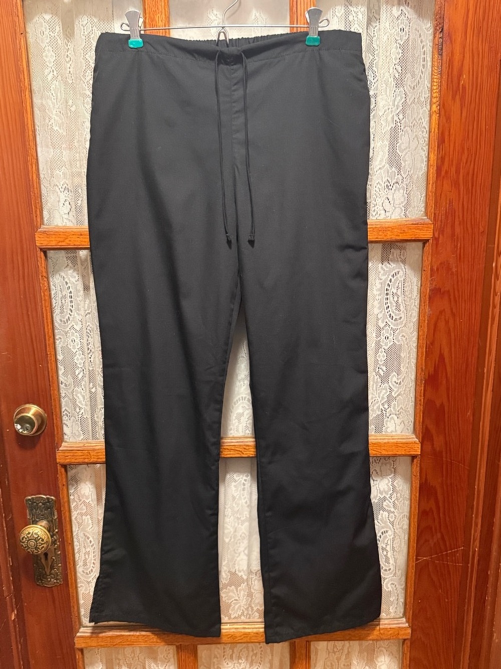 Women's Black Drawstring Scrub Pants - Relaxed Fit